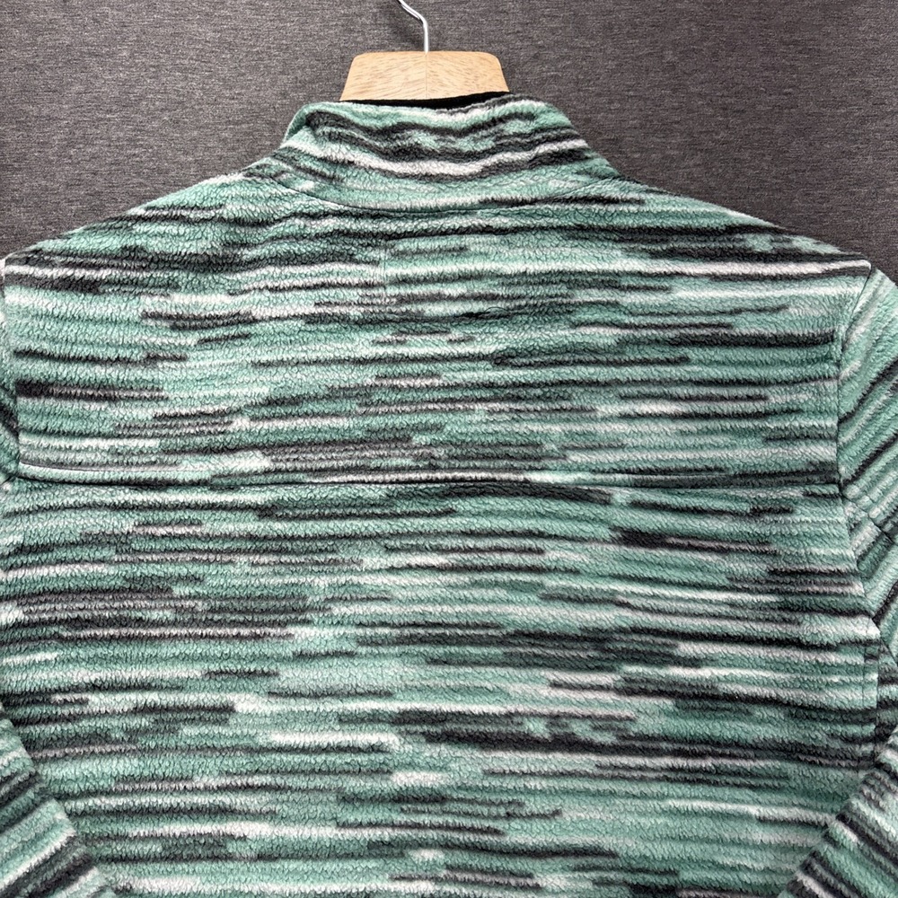 Chubbies Teal Blue Stripe Fleece 1/4 Zip Pullover Womens Small Top Outdoor Hike - Picture 8 of 10